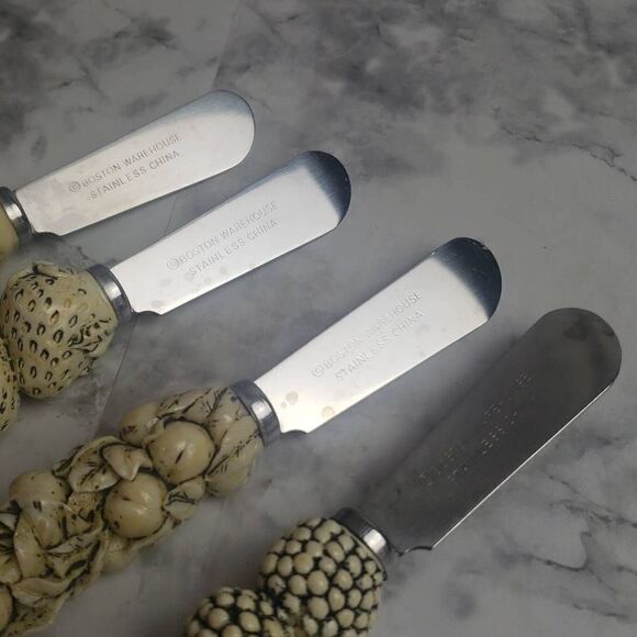 4 Vintage Boston Warehouse Stainless Steel Fruit Spreader/Knifes - Picture 7 of 9